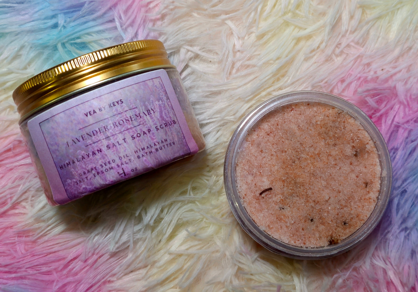 Exfoliante de jabón con sal de lavanda y romero