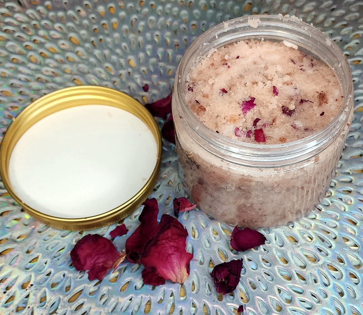 Exfoliante con jabón de sal de rosas