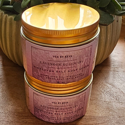 Exfoliante de jabón con sal de lavanda y romero